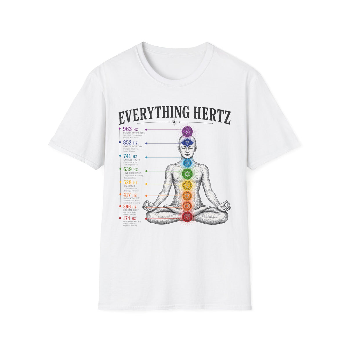 Chakra Frequency T-Shirt — "Everything Hertz" Meditation Tee