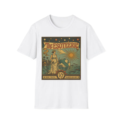 Esoteric Vintage Graphic T‑Shirt — 'The Esoteric' Retro Sun & Mystical Woman Design