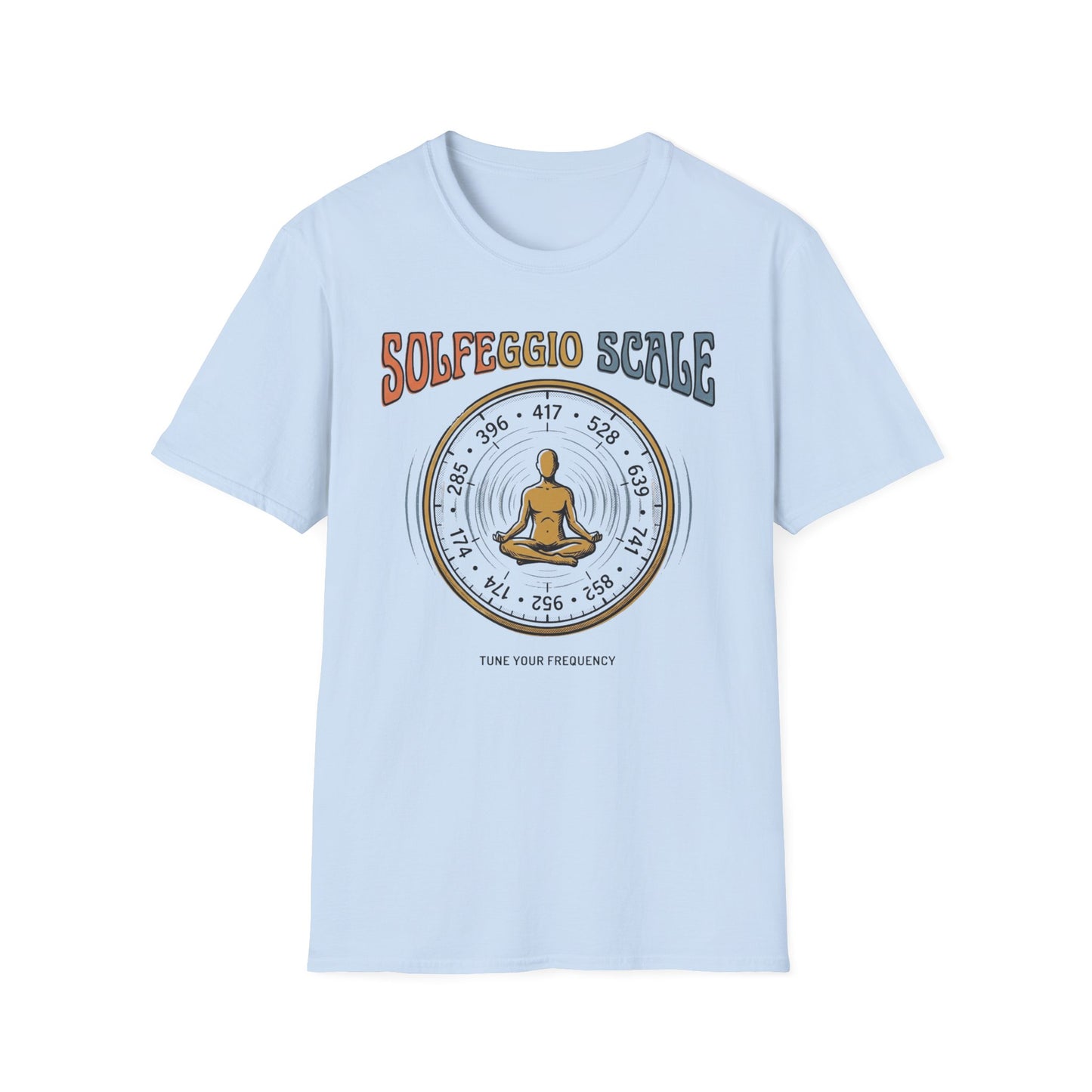 Solfeggio Scale Meditation T‑Shirt — Chakra Healing Soundwave Tee