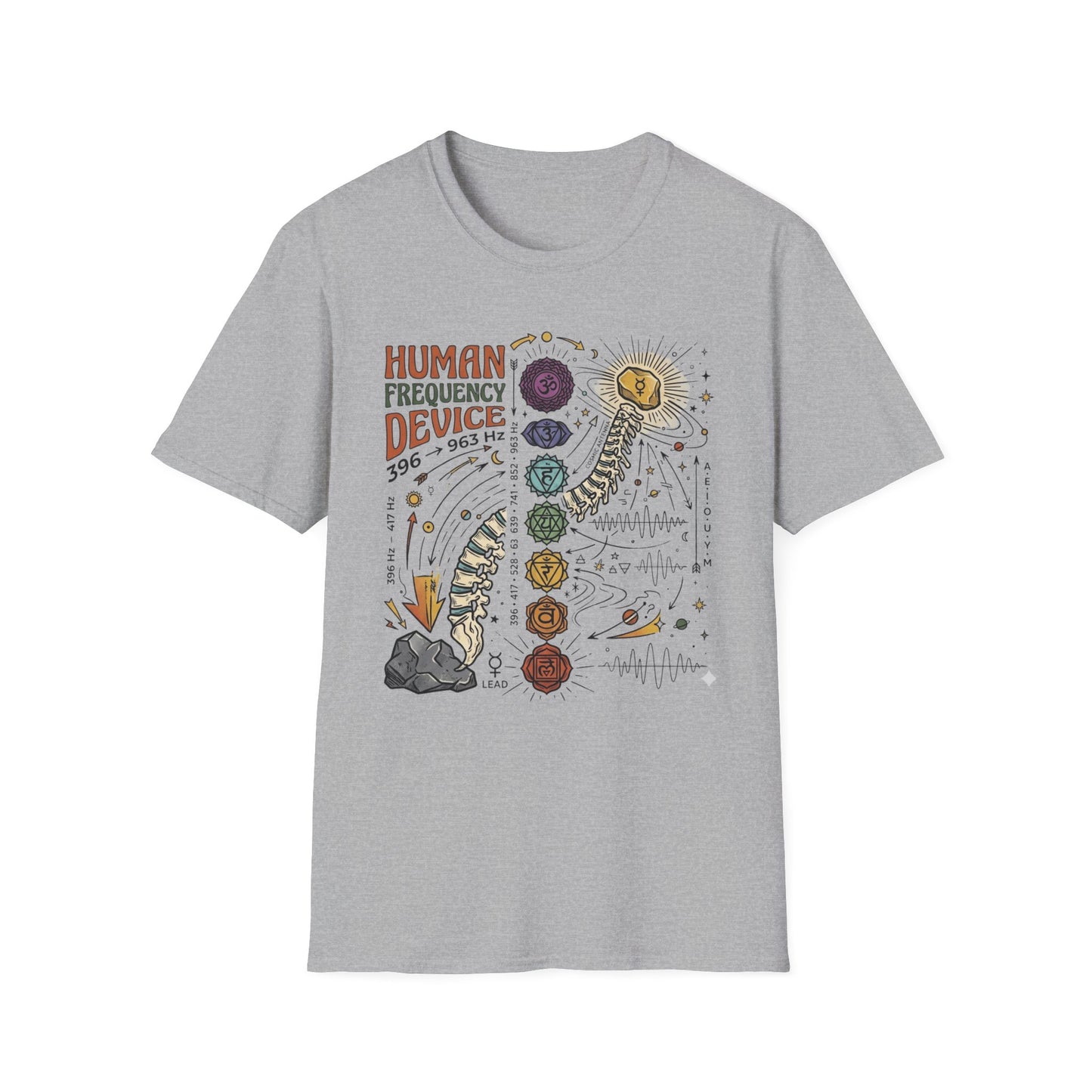 Human Frequency Device T-Shirt — Chakra Alignment Graphic Tee