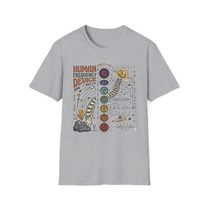 Human Frequency Device T-Shirt — Chakra Alignment Graphic Tee