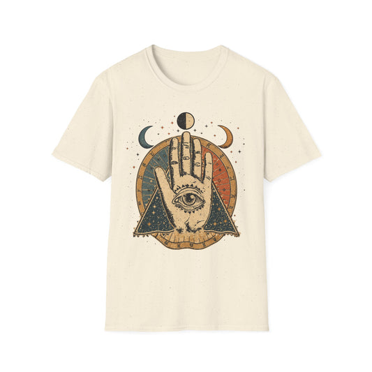 Mystic Palmistry T-Shirt — Celestial Hand with All-Seeing Eye