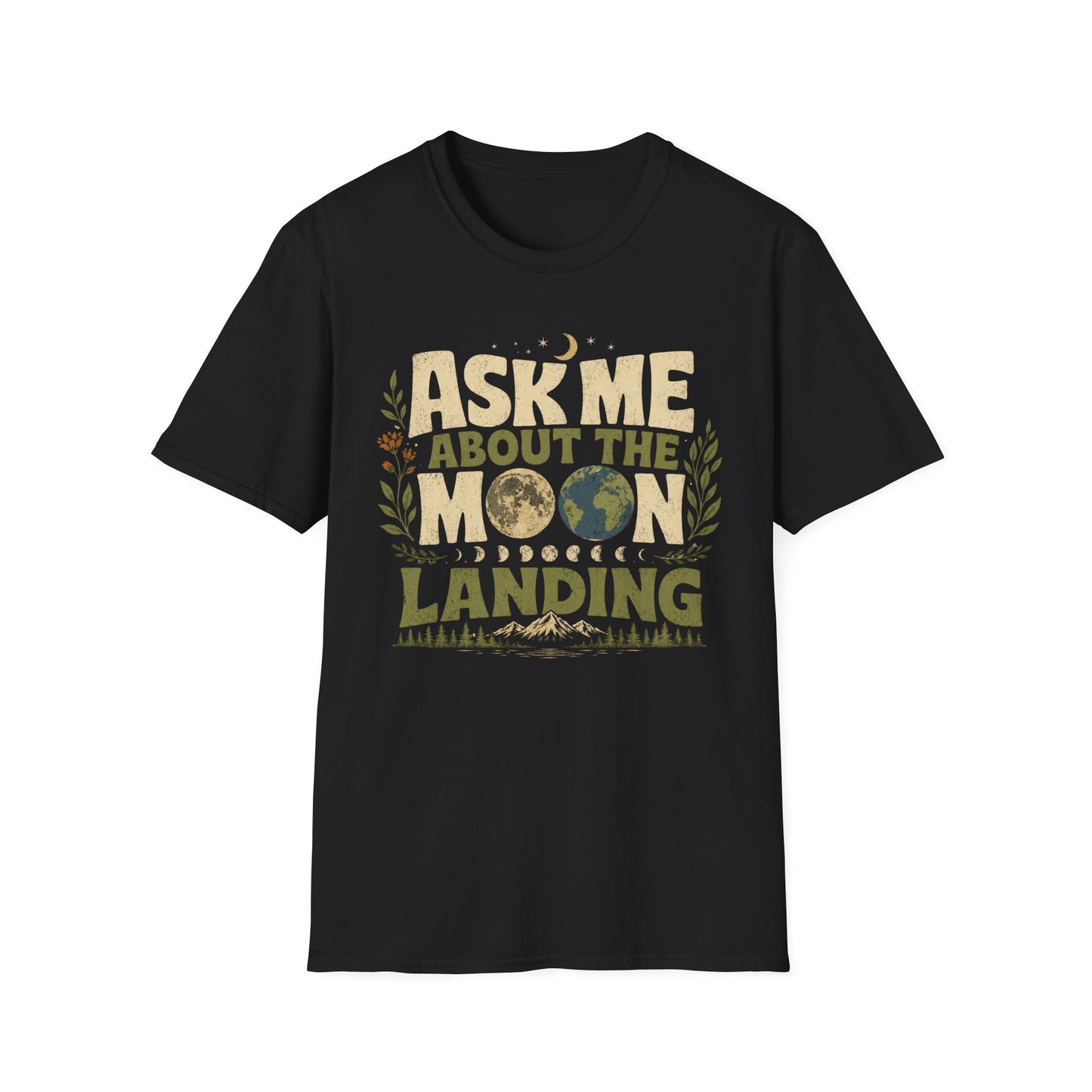 Ask Me About The Moon T-Shirt — Vintage Lunar Landing Graphic Tee