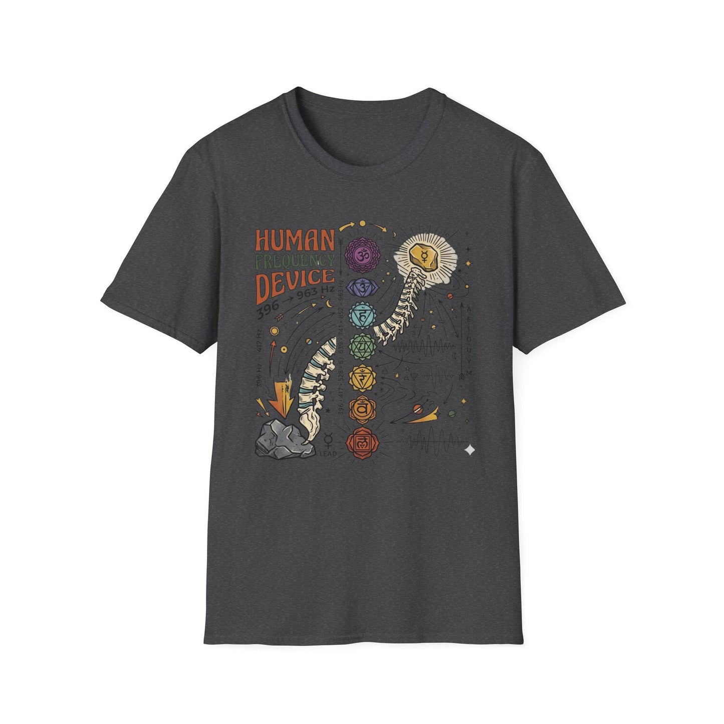 Human Frequency Device T-Shirt — Chakra Alignment Graphic Tee