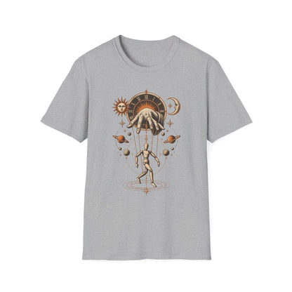 Astrology Puppet T-Shirt — Cosmic Marionette Sun & Moon Graphic