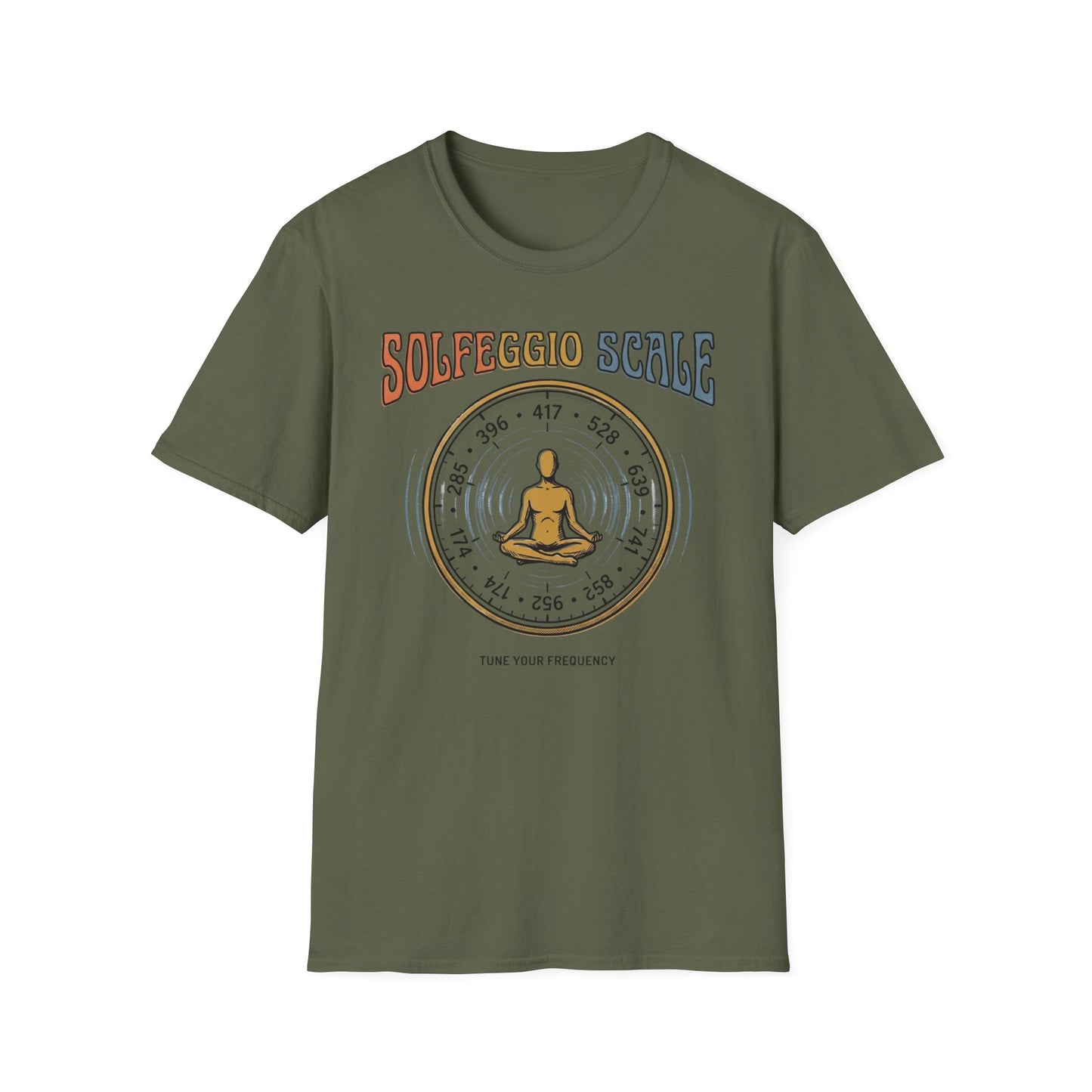 Solfeggio Scale Meditation T‑Shirt — Chakra Healing Soundwave Tee
