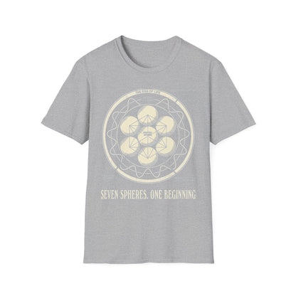 Egg of Life Plate T-Shirt — Annotated Cubic Octahedral Diagram Tee