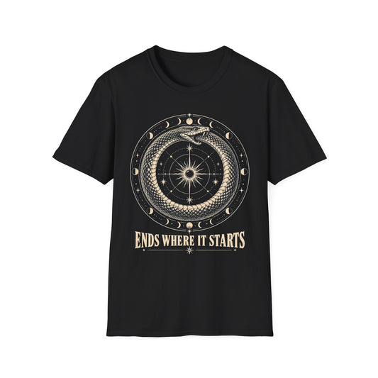 Ouroboros T-Shirt — Ends Where It Starts Moon Phase Serpent Tee