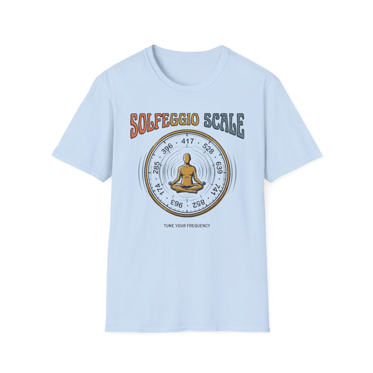 Solfeggio Scale Meditation T‑Shirt — Chakra Healing Soundwave Tee