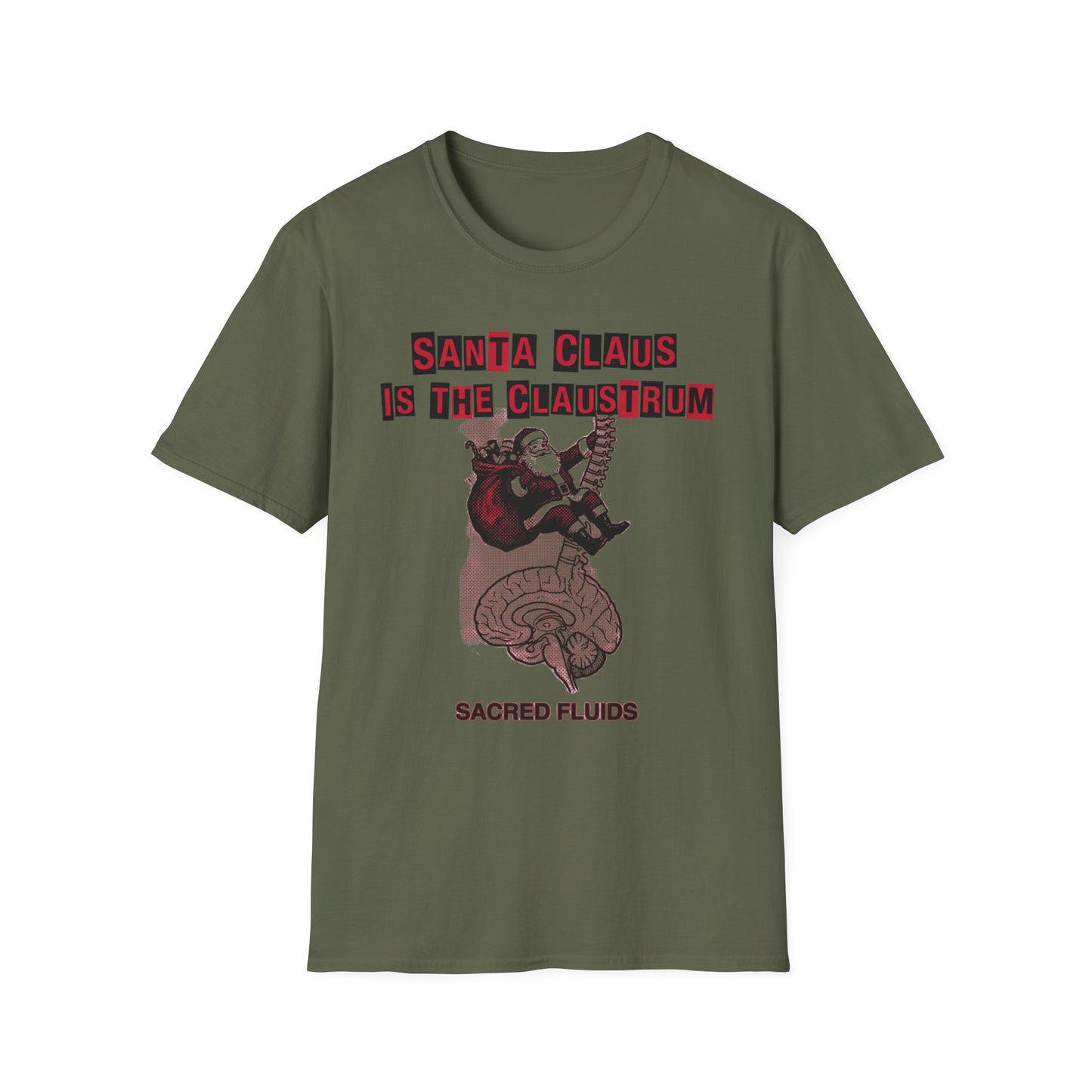 Santa Claus Is The Claustrum T-Shirt — Retro Anatomical Christmas Tee