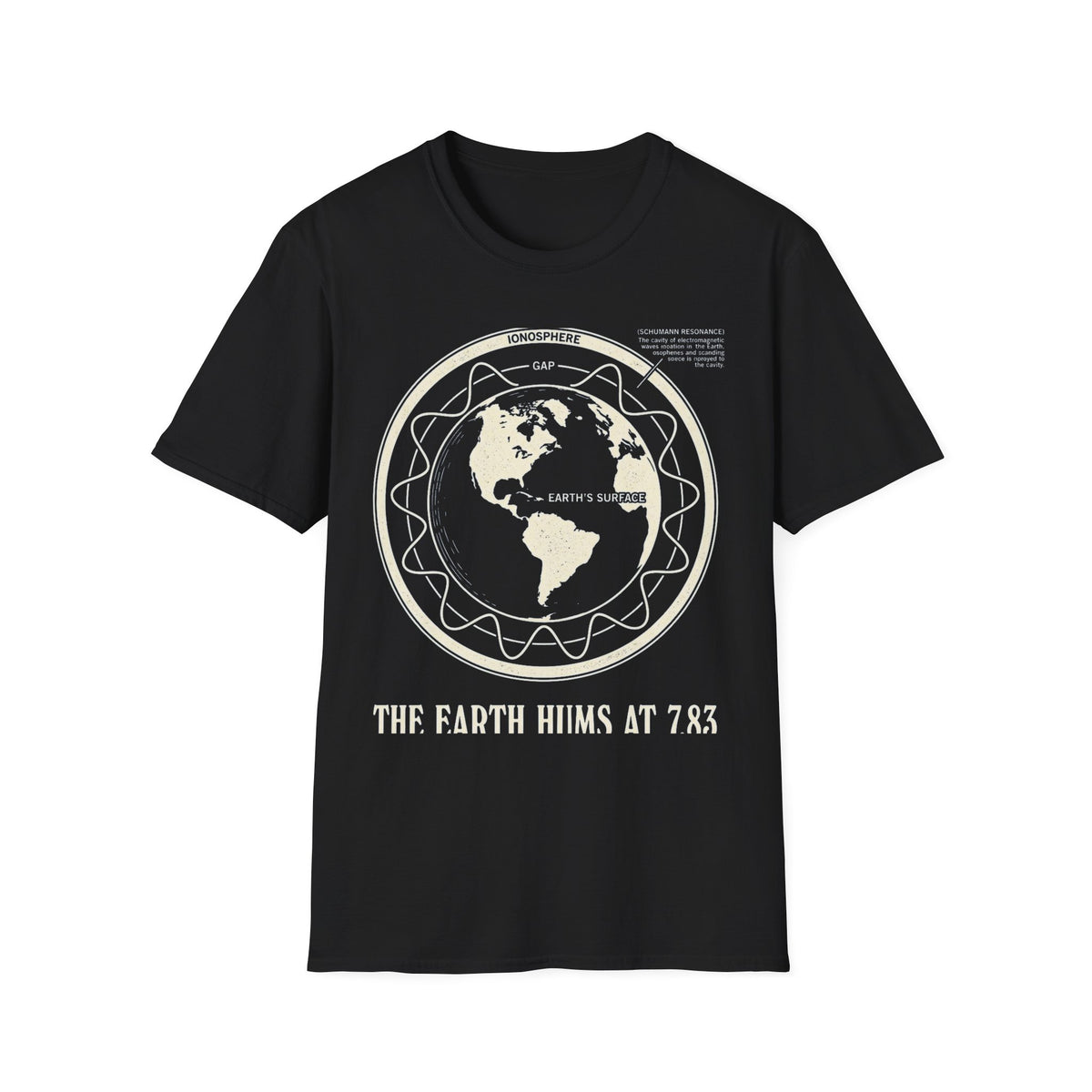 Schumann Resonance Plate T-Shirt — Earth Ionosphere Cavity Diagram Tee