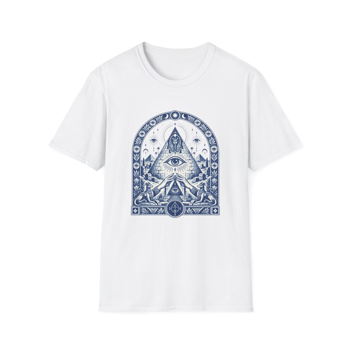 All-Seeing Eye T-Shirt — Egyptian Pyramid Sphinx Gateway Tee