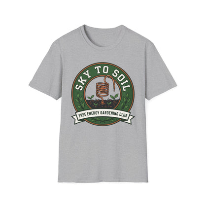 Sky to Soil Gardening T-Shirt — 'Sky to Soil' Local Energy Gardening Club Tee