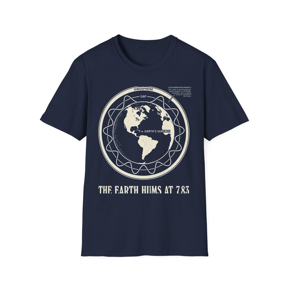 Schumann Resonance Plate T-Shirt — Earth Ionosphere Cavity Diagram Tee