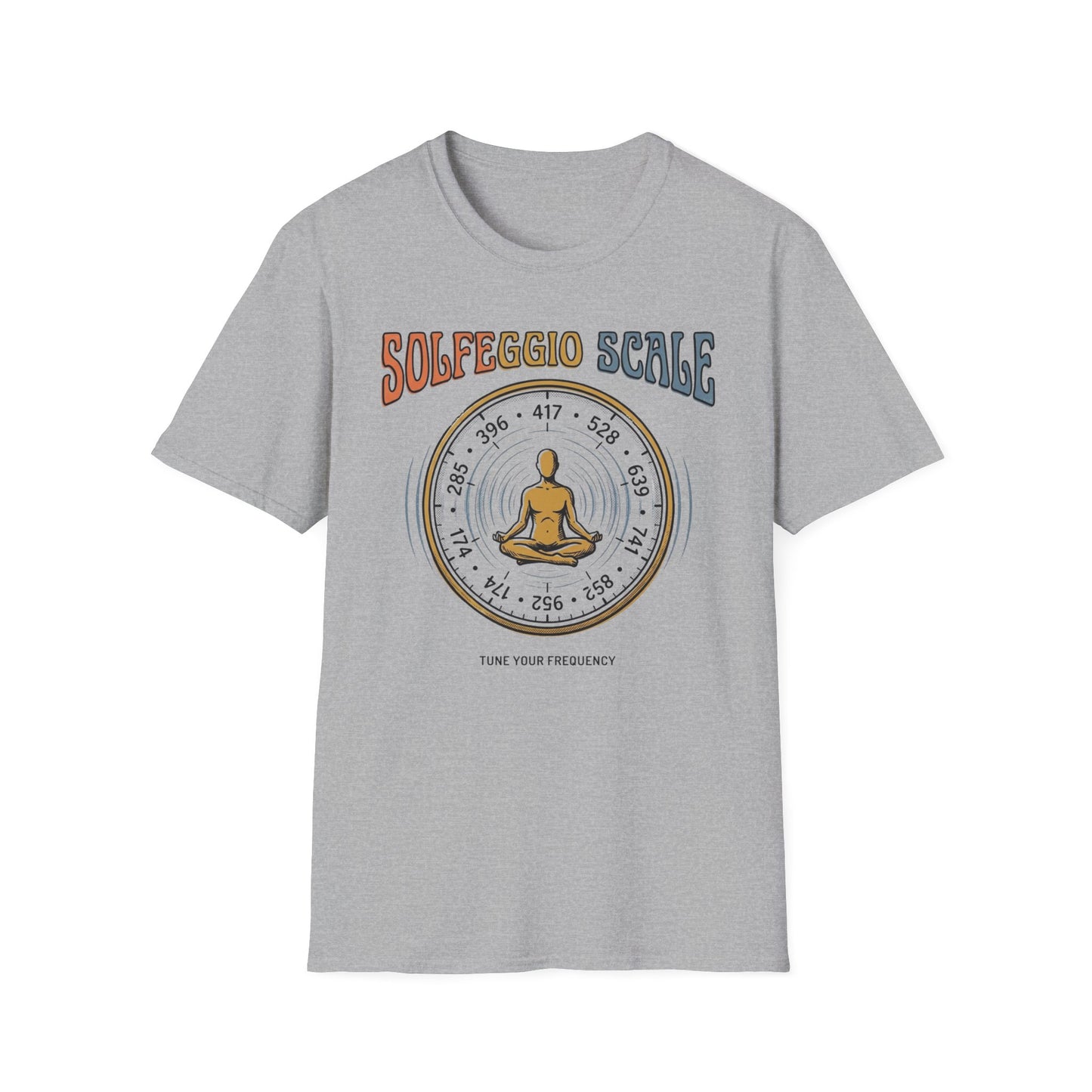 Solfeggio Scale Meditation T‑Shirt — Chakra Healing Soundwave Tee