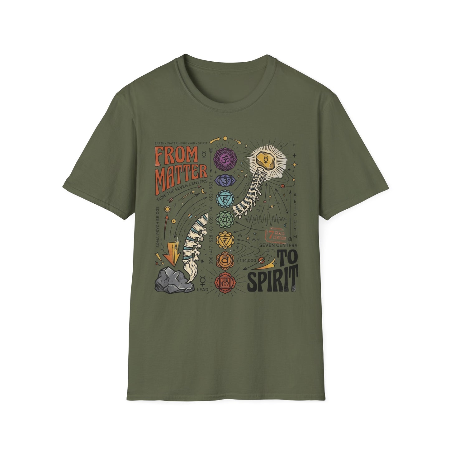 Chakra Alignment T‑Shirt — "From Matter to Spirit" Spiritual Energy Tee