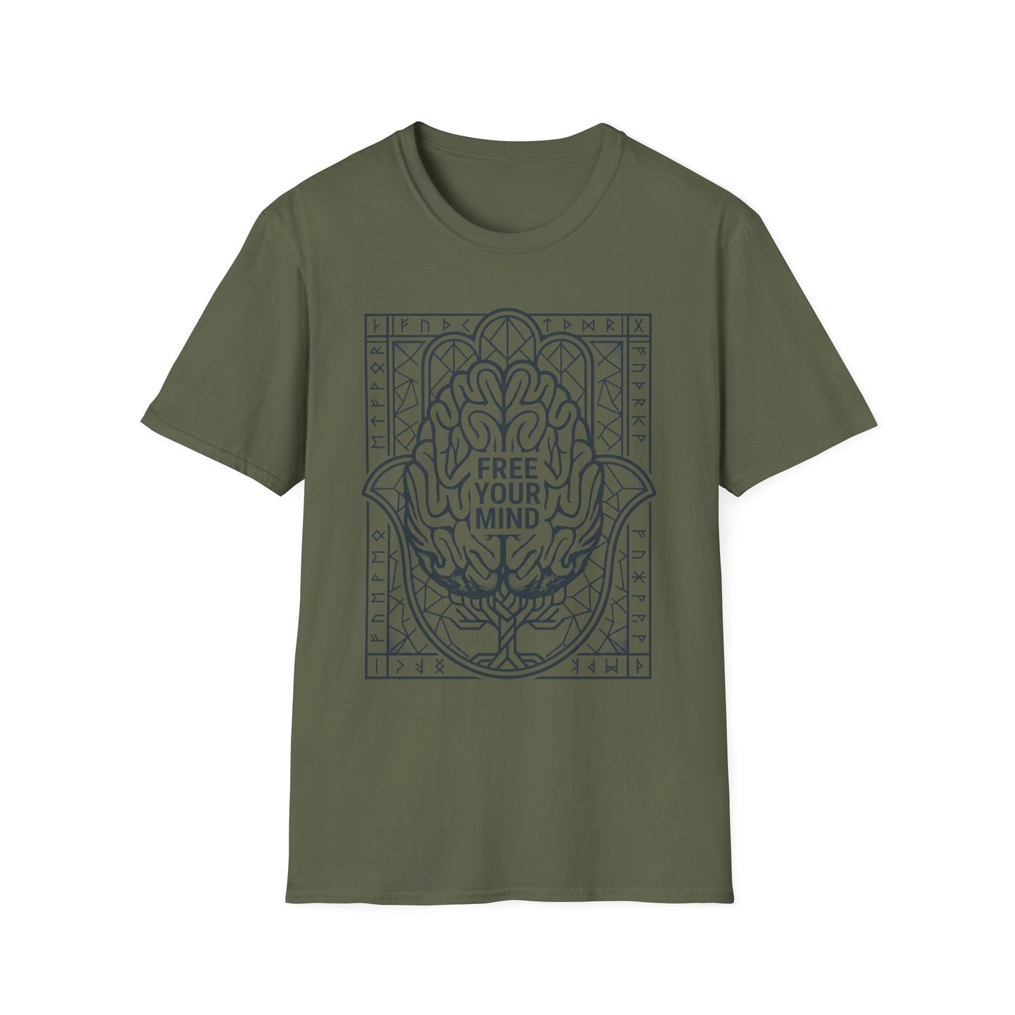 Free Your Mind T-Shirt — Mandala Brain Meditation Tee