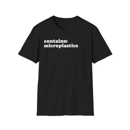 Contains: Microplastics T-Shirt — Eco Awareness Graphic Tee
