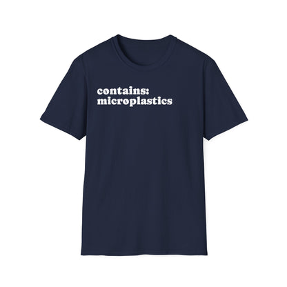Contains: Microplastics T-Shirt — Eco Awareness Graphic Tee