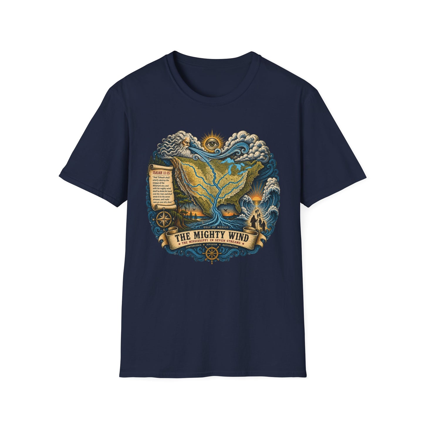 The Mighty Wind Map T-Shirt — Nautical Vintage Sea Breeze Graphic Tee