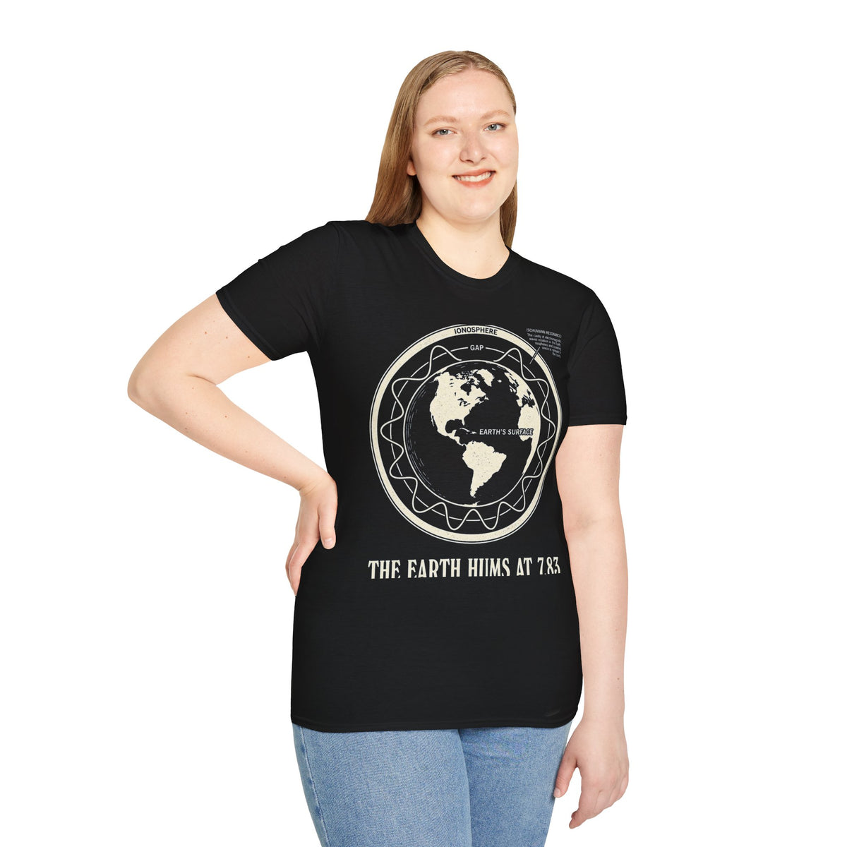 Schumann Resonance Plate T-Shirt — Earth Ionosphere Cavity Diagram Tee